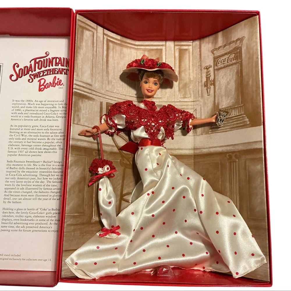 NWT Mattel Barbie Coca Cola Soda Fountain Sweetheart Doll 1996- #15762